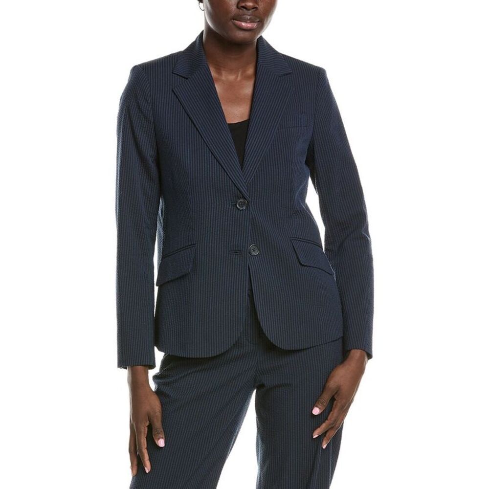 Anne Klein Womens  Seersucker Jacket, Blue